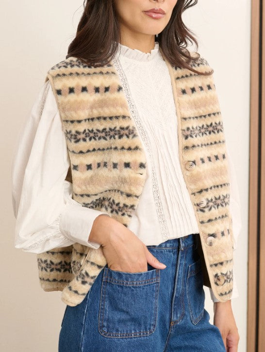 Pola printed gilet - Garance Paris