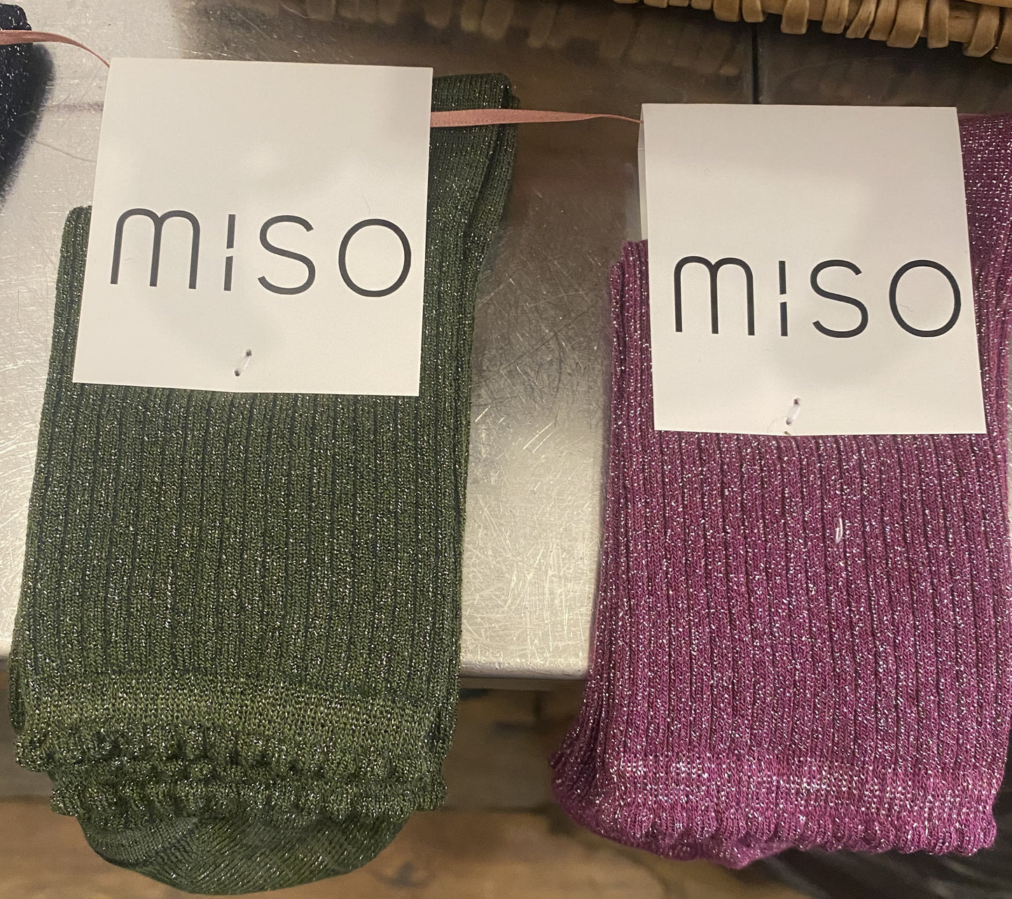 Socks shiny unicolor short - MISO
