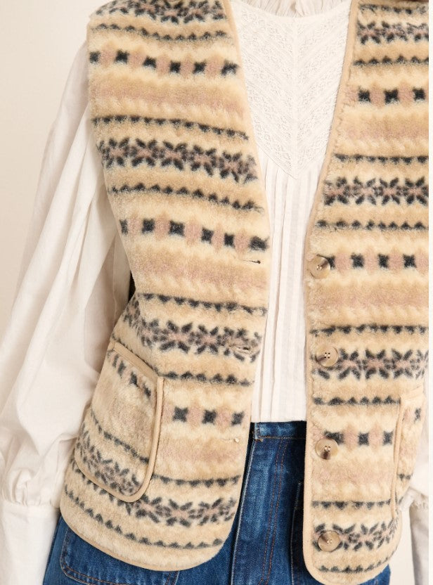 Pola printed gilet - Garance Paris
