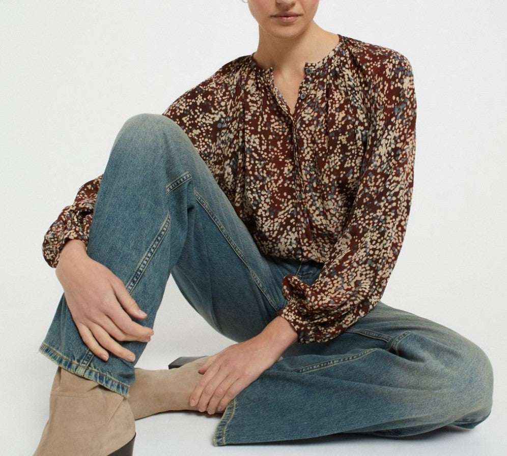 Burgundy printed blouse - Ottod'Ame