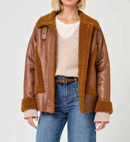 Venise leather effect jacket- FIVE