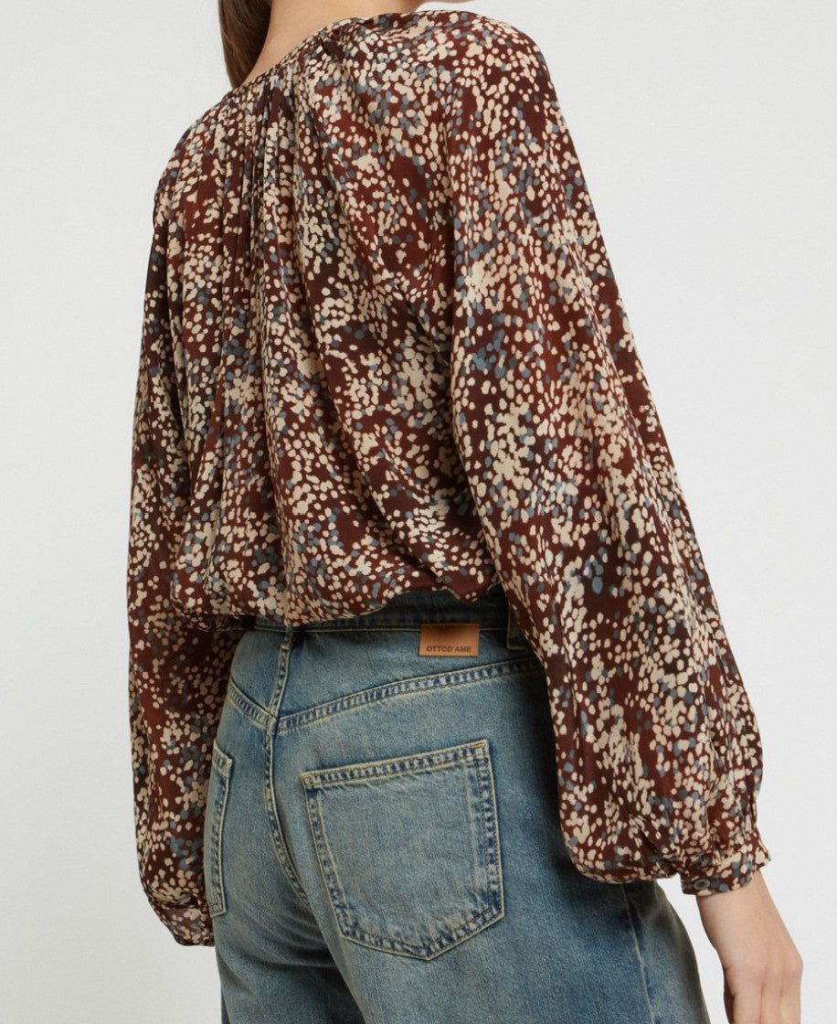 Burgundy printed blouse - Ottod'Ame