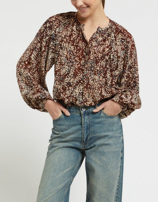 Burgundy printed blouse - Ottod'Ame