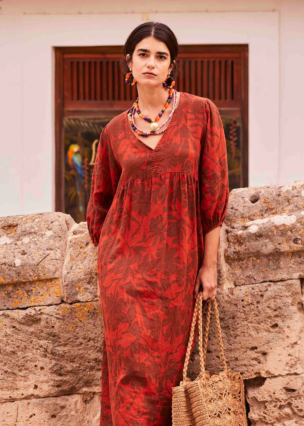 Flower linen dress - La Fee Maraboutee