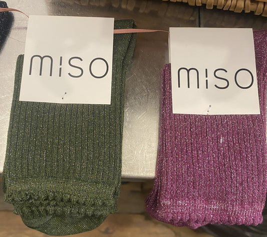 Socks shiny unicolor short - MISO